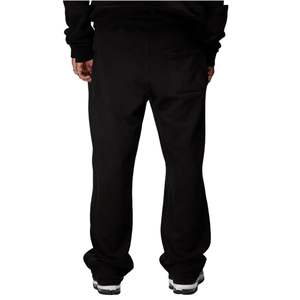 Pantalon de jogging noir surdimensionné pour homme, 380GSM, coton biologique lourd, streetwear, pantalon de survêtement avec logo imprimé en relief - Product Image 2