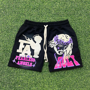 Pantalones cortos informales de algodón con estampado de espuma acolchada para hombre, ropa de calle, de baloncesto, para correr, alta calidad - Product Image 2