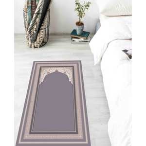 Alfombra de Oración Morada: Alfombra Islámica Musulmana para Mezquita, Lavable a Máquina, Alfombra Estampada, Alfombra Delgada No Tejida - Product Image 5