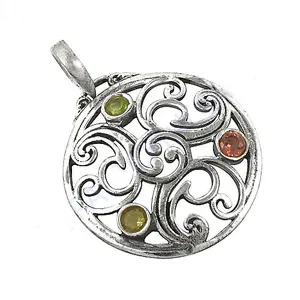 Conjunto de Joyería Fina para Mujer con Colgante de Filigrana de Plata 925 con Piedras Preciosas - Product Image 1