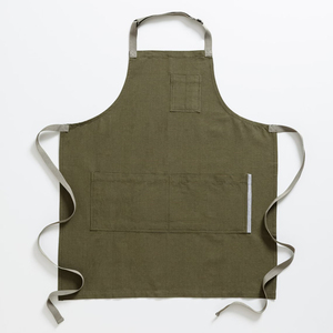 Tablier de cuisine en coton polyester personnalisé réglable à boucle de haute qualité Tablier de cuisson Tabliers à rayures avec 2 poches - Product Image 1