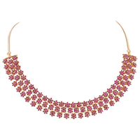 Collier et boucles d'oreilles Star Cluster Red cz Ruby parures de bijoux en plaqué or 18 carats pour femmes bijoux de mariage en diamant américain