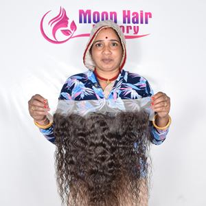 Tissage de cheveux humains indiens de très haute qualité, doux, frontal, bouclé, doux, soyeux, collés, non traités, disponibles à un prix abordable - Product Image 4