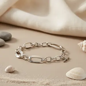 "Rhodium-Plated 925 <b>Sterling</b> <b>Silver</b> Diamond & Pearl <b>Charm</b> <b>Bracelet</b> for Women" - Product Image 3