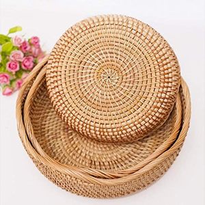 Rattan Bread Basket Handwoven Natural Serving & Storage Basket for Bread <b>Rolls</b> and Pastries - Product Image 2