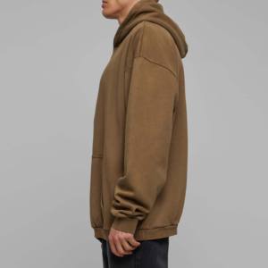 Sweat-shirt à capuche Boxy en coton pré-rétréci, 100% coton, coton, avec fermeture éclair complète, lavé à l'acide, vente en gros - Product Image 3