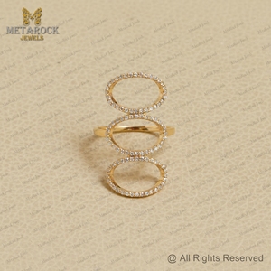 Bague en diamant pavé solide 14k bague en or bijoux en diamant faits à la main bague unisexe cadeau de mariage de qualité supérieure - Product Image 3