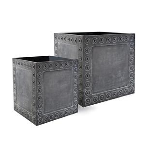 ชุดกระถางต้นไม้เหล็ก2ชิ้นสุดหรูของตกแต่งสวนพร้อมกระถางต้นไม้โบราณรูปทรงกลม - Product Image 5