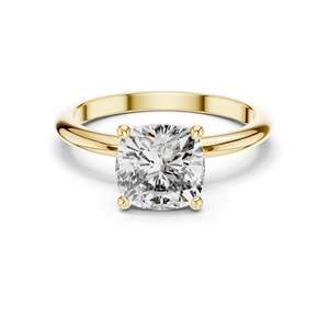 Bague de fiançailles pour femme avec diamant de laboratoire taille coussin 2 carats, clarté VVS-VS EF, or 18 carats, 14 carats, 10 carats et argent 925, rose, jaune - Product Image 2