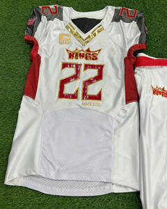 ชุดยูนิฟอร์มฟุตบอลเด็กและผู้ใหญ่ 12 ชิ้น แบบดั้งเดิมจากโรงงาน ผลิตด้วยเทคนิคการระเหิดสี ผ้าสแปนเด็กซ์ เสื้อทีมอเมริกันฟุตบอล - Product Image 5