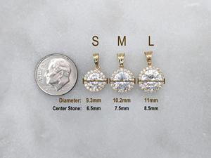 Elegante Collar con Colgante de Diamante Moissanite Redondo VVS con Halo de Oro Blanco de 14k, Joyería Minimalista a Bajo Precio - Product Image 6