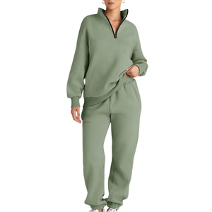 ชุดกีฬาผ้าฝ้ายขนแกะสำหรับผู้หญิงชุดวอร์มสำหรับฤดูหนาวระบายอากาศได้ดี2025ออกแบบโลโก้ได้ตามต้องการ - Product Image 1