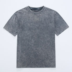 Camiseta de hombre de talla grande, transpirable, 100% algodón, con lavado ácido, corte holgado, suave, servicio OEM. - Product Image 4