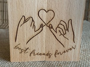 Customized Personalized Engraved Wood <b>Tealight</b> Candle Stand for Christmas Gift or Home Decor for Couples - Product Image 4