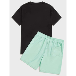 Ensemble de shorts deux pièces personnalisés pour hommes Nouveau short en tricot respirant avec imprimé Style décontracté pour l'été Ensemble - Product Image 4