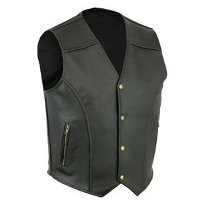 Chaleco de cuero para ciclismo de estilo Punk para hombre, chaqueta sólida de un solo pecho, abrigo de invierno con bolsillos y cremallera, chalecos acogedores de moda de invierno - Product Image 5