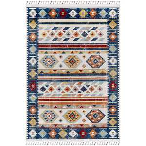 Tapis rectangulaire multicolore en polyester fait main AN006, anti-poussière, pour couloir, salon, chambre d'adolescent, haute qualité - Product Image 1