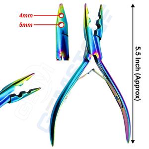Kit de Herramientas de Acero Inoxidable para Extensiones de Cabello: Alicates de Anillado de Micro Anillos, Alicates de Crimpado de Nano Perlas, Clips y Tijeras para Perlas - Product Image 3