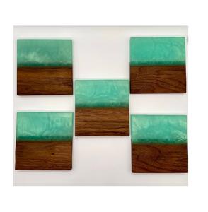 Design nordique époxy bois résine pierre caboteur haute qualité personnalisable tapis carré Table de cuisine café maison thé en gros - Product Image 2