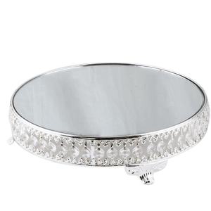Elegant Silver Plated And <b>Glass</b> Metal <b>Cake</b> <b>Stand</b> Durable Sturdy Dessert Display for Weddings Parties Events High Advantage - Product Image 1