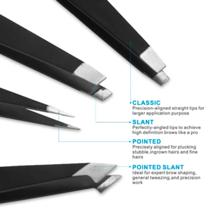 Ensemble de pinces à sourcils professionnelles en acier inoxydable 4 pièces - Product Image 3