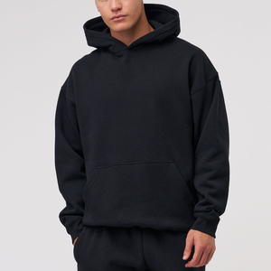 Nouveau fabricant de conception OEM douane vintage essentials boxy sweat à capuche poids lourd surdimensionné sweats à capuche unis pour hommes - Product Image 6