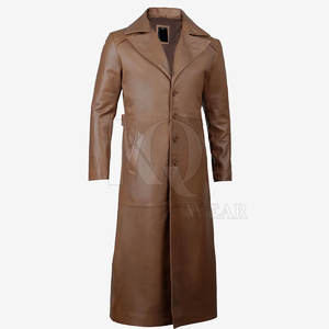 Abrigo de Cuero Moderno para Hombre, Estilo Trench, Corte Largo, Material Duradero, Ideal para la Moda de Invierno y Uso Casual - Product Image 5