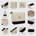 Practical Cotton Canvas Zipper Pouch Bag Large Capacity Eco-Friendly <b>Makeup</b> Organizer Letter Pattern Holographic Durable PU - Product Image 4