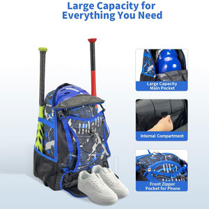 Bolsa de equipo de béisbol de ruedas altas Ruedas con asa retráctil Diseño personalizable Cuero de PU Bolsa de bate rodante ligera duradera - Product Image 4