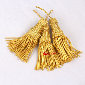 Borlas de alambre de lingotes Oro y plata Hecho a mano Oro Borlas Con Bolitas Decoración Borla de lingotes - Product Image 5