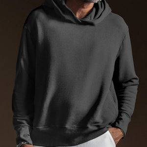 Sweat à capuche en molleton de coton personnalisé pour hommes sweat à capuche brodé avec poche pull-over organique livraison DDP - Product Image 3