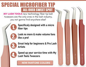 Professional Fiber Tip Eyelash Extension Tweezer Curved Classic Volume Straight Lightweight <b>Tool</b> for Lash Separation Work - Product Image 3