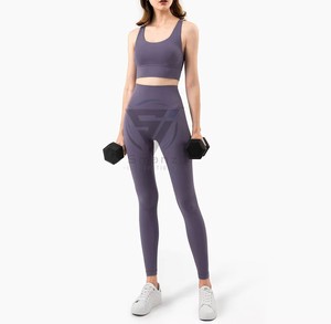 Women's Sportswear 2-Piece Set <b>Top</b> & <b>Leggings</b> for Workout Gym Fitness Yoga-Spandex/Polyester Quick Dry Breathable Elastic Waist - Product Image 1