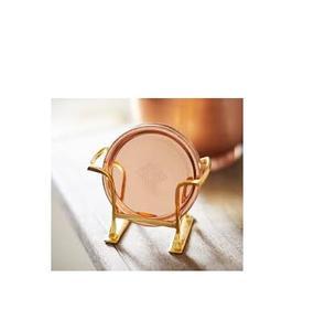Pure Copper Round Coaster Tea Glasses Cup <b>Mug</b> Metal Coaster for Customized Size <b>Cheap</b> Price with Handmade Use - Product Image 1