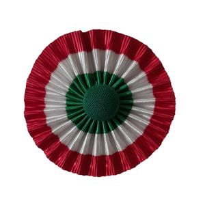 Cocarda tricolor italiana. Es una roseta decorativa en los colores nacionales de Italia: verde, blanco y rojo. - Product Image 2