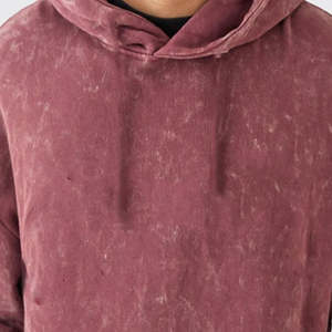 Sweat à capuche surdimensionné délavé à l'acide pour hommes Usine Meilleure qualité Design Hommes Acid Wash Sweat à capuche à double manches - Product Image 6
