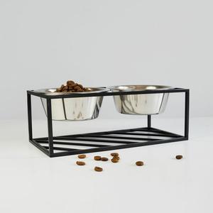 Bol pour chien robuste en acier inoxydable plat d'alimentation pour animaux de compagnie base antidérapante bol de nourriture et d'eau pour toutes les races - Product Image 6