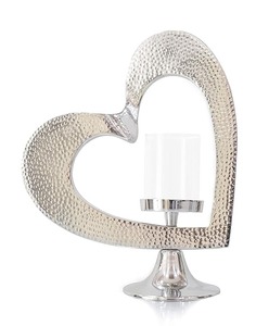 Bougeoir élégant en forme de coeur de haute qualité avec pot de bougie en verre Autres bougeoirs et lanternes pour la décoration intérieure - Product Image 1