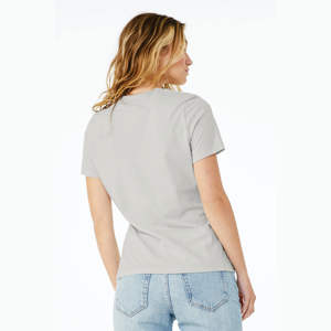 T-shirt personnalisable pour femme à coupe décontractée, manches courtes, en jersey avec appliques boutonnées, 32 fils simples, 4,2 oz, en coton argenté et fibre de bambou - Product Image 3