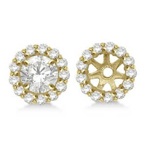 Clous d'oreilles en or jaune 14 carats avec diamants ronds pour clous de 5 mm, boucles d'oreilles en diamants de 0,50 ct - Product Image 3