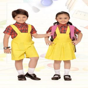 Beau uniforme d'école pour garçons et filles, chemise à carreaux avec short et jupe - Product Image 3