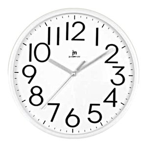 JUSTAMINUTE White 24.5cm Quartz Analog Minimalist Plastic Wall <b>Clock</b> for Living Room Model 00712B - Product Image 1