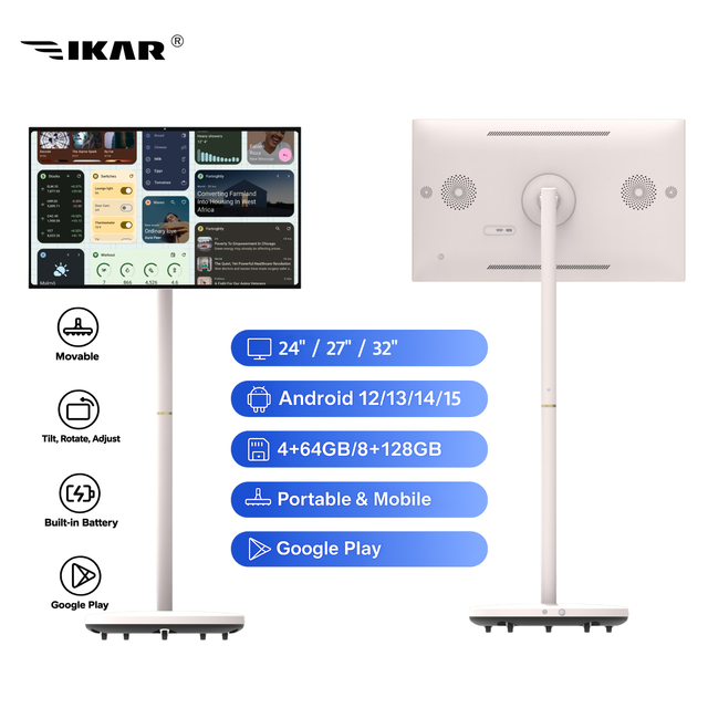 32-Inch Smart Portable Android 13 FHD Touch Monitor LCD Screen 8+128GB Digital Signage Retail Store Elevator Menus Animation
