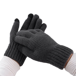 Gants et Mitaines d'Hiver en Laine Pure Tissée Sergé Unisexe Décontractés Écran Tactile Multifonctionnels Chauds Mode Extérieur - Product Image 4