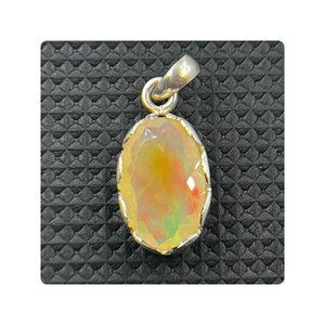 Opale Enigma 92.5 pendentif en argent Sterling opale éthiopienne pierre taillée avec perle et diamant mignon bijoux de mariage boucles d'oreilles cadeau - Product Image 2