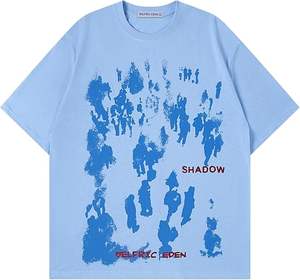 T-shirt graphique surdimensionné en coton épais pour homme, style vintage, impression numérique, délavé à l'acide, t-shirt graphique vierge pour homme - Product Image 1