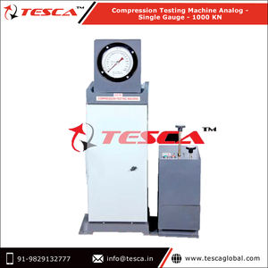 Construcción completamente soldada de alta estabilidad, 1000 KN, capacidad, medidor único, máquina de prueba de compresión analógica de la India - Product Image 2