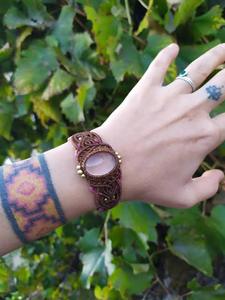 สร้อยข้อมือหินรูปไข่สไตล์วินเทจทำมือจาก HARI OM CREATIONS ประดับด้วยเชือกถักแบบโบโฮ ชุบหลายชั้น สำหรับทุกเพศ ได้รับการรับรองจาก IGI - Product Image 5