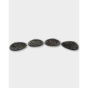 Tapas de cuentas de filigrana de perla negra de nácar - Product Image 3