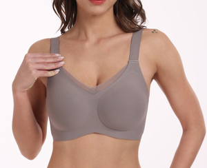 Sujetador Deportivo Sin Costuras para Mujer, Transpirable, de Malla Tejida, Soporte Suave, Cuello en V, Bordado, Talla Grande, para Verano, Deporte, Uso Diario, Sexy - Product Image 5